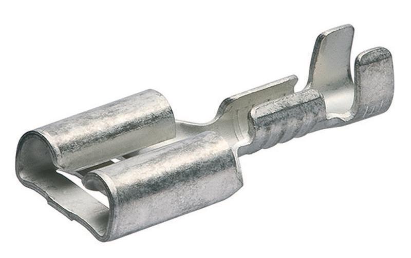 Steckverbinder 2.5 mm² Silber, 100 StückUnisolierter Steckverbinder