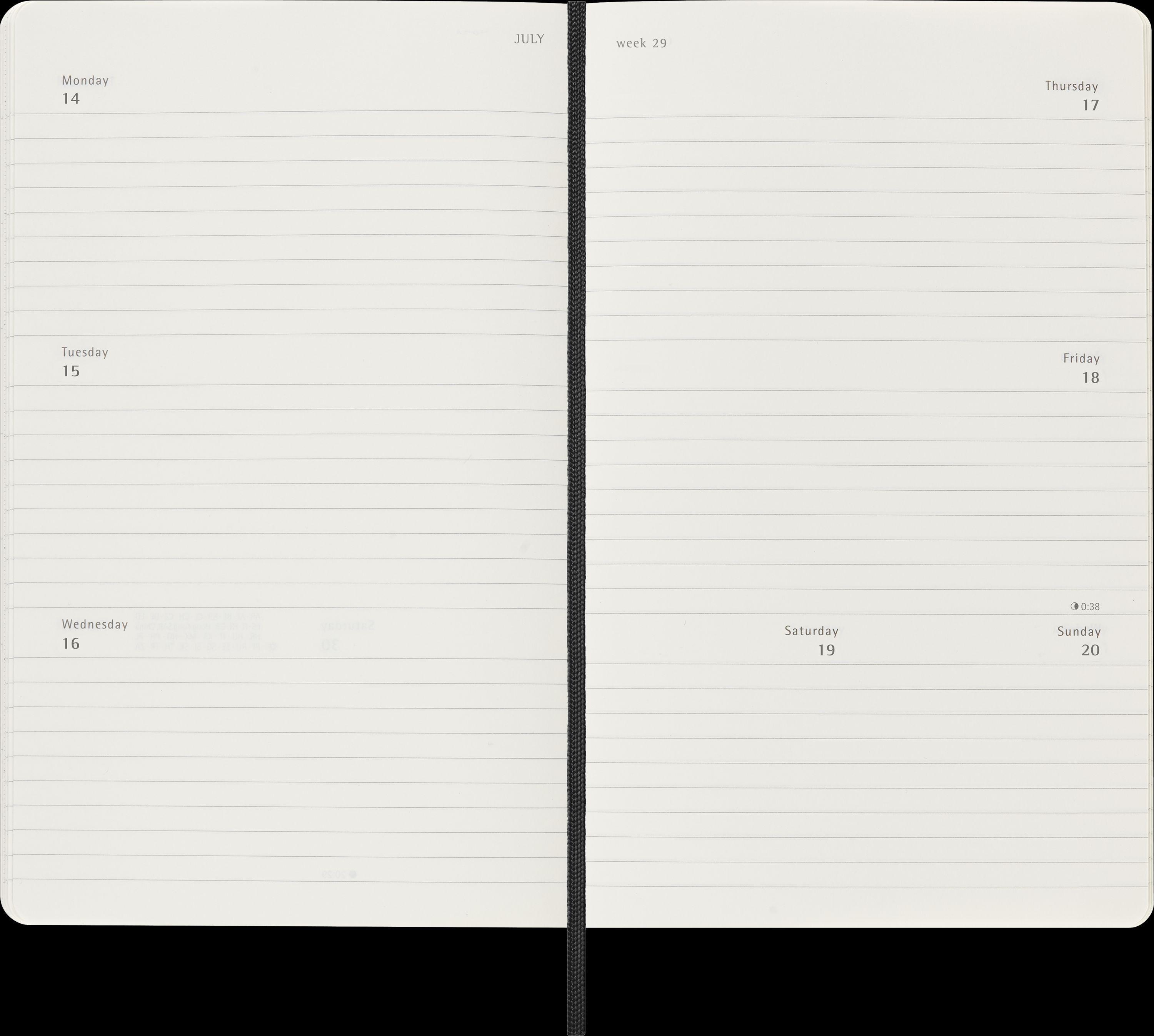 Moleskine 12 Monate Monats Notizkalender 2025, Large/A5