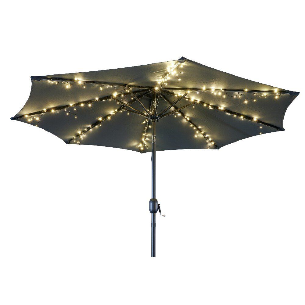 Guirlande solaire pour parasol 200 LED blanc chaud