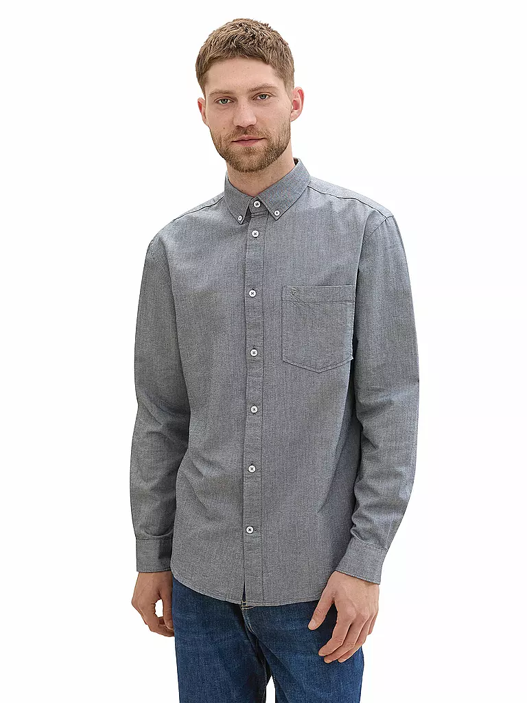 TOM TAILOR Hemd Regular Fit grau