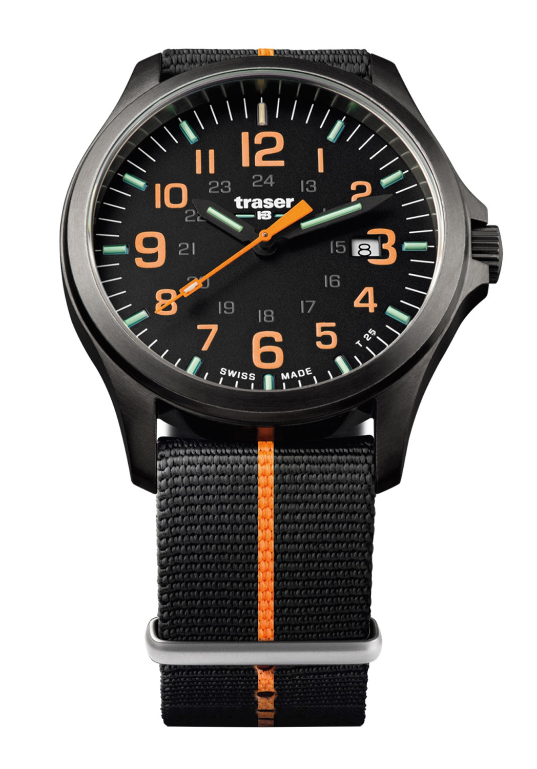 Traser Officer Pro Gunmetal Black/Orange Militäruhr 107425