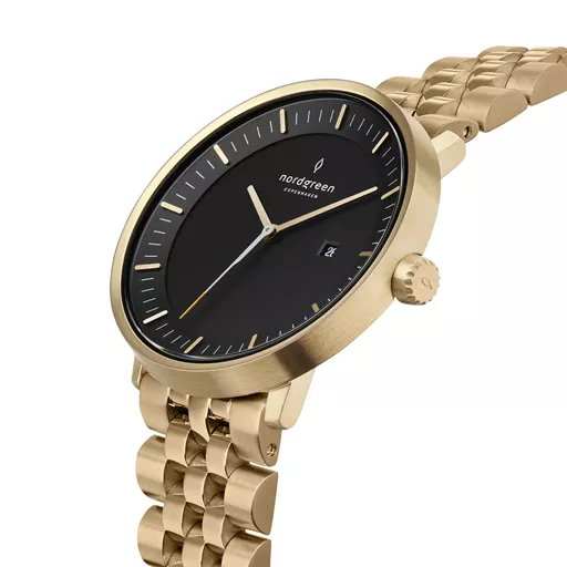 Nordgreen X Christopher Philosopher PH36GO5LGOBLCH Ur, Guld/Sort, 36 mm