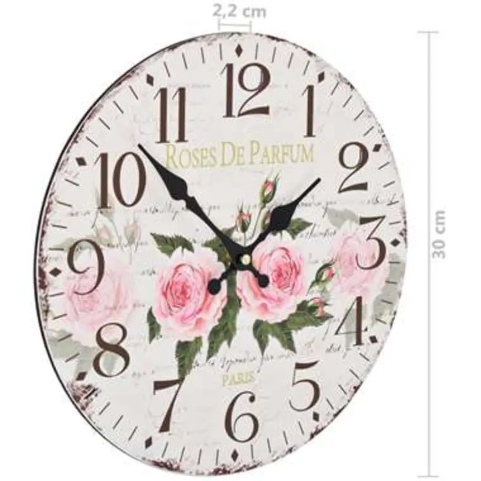 vidaXL - Wandklok - Multikleur - MDF - 30 cm