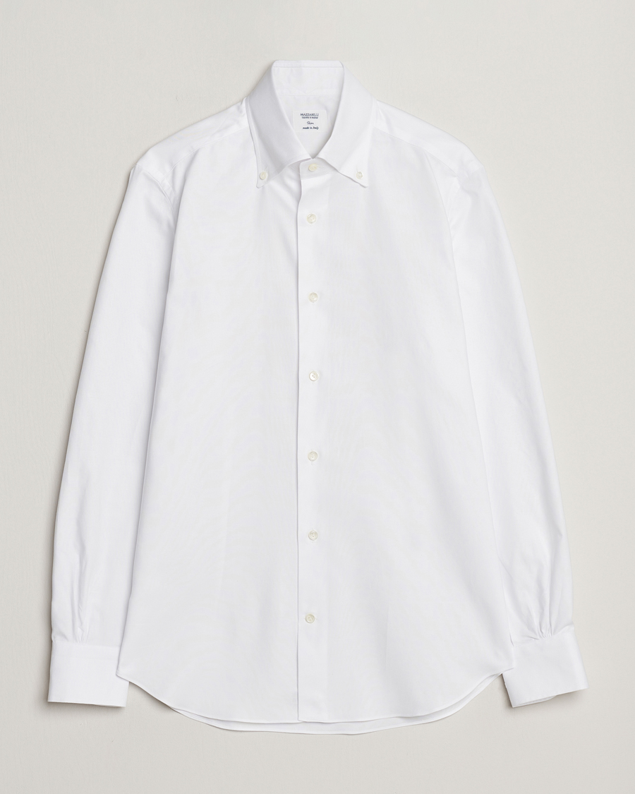 Mazzarelli Soft Oxford Button Down Shirt White