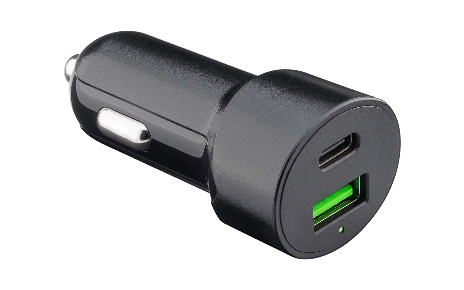 Goobay KFZ USB 2 Port 48W USB-C PD + QC3.0 sw PL Dual-USB Auto Schnellladegerät USB-C