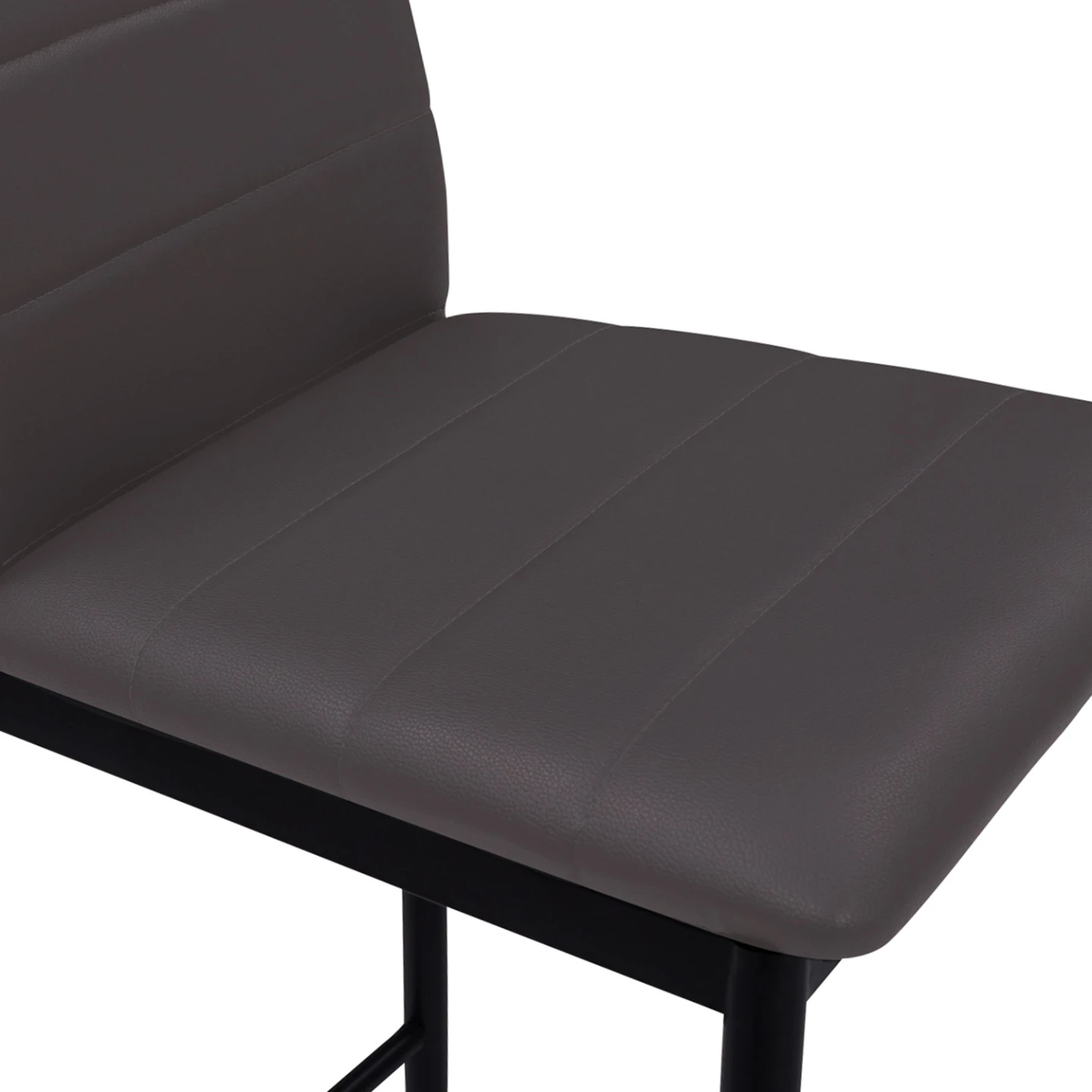 Lot de 4 tabourets ROMANE en PVC gris design contemporain chaises de bar rembourrées