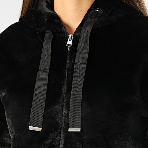 Veste Zippée Capuche Femme Crop Edwina Noir