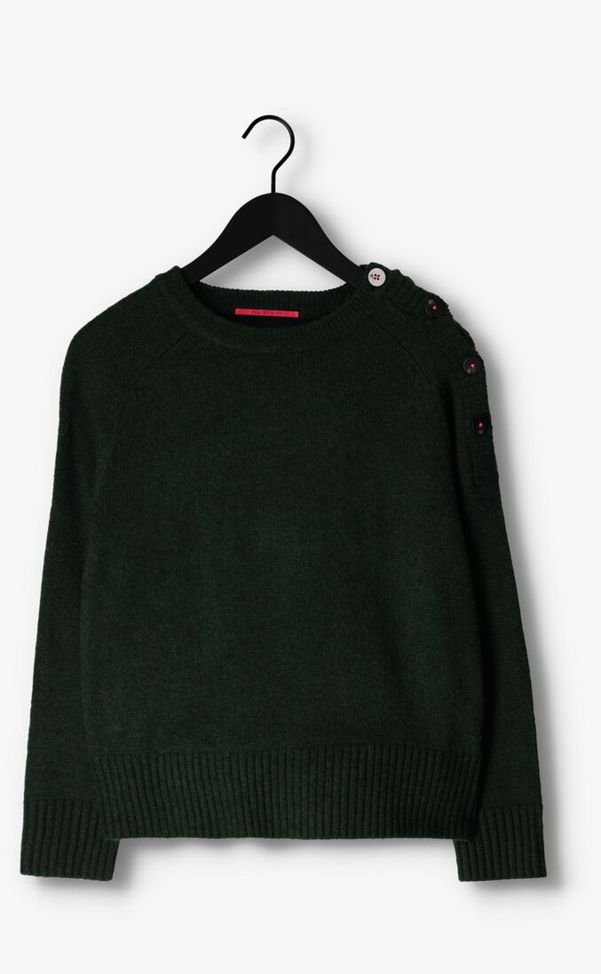SCOTCH & SODA groene scotch & soda trui relaxed fit pullover with button detail