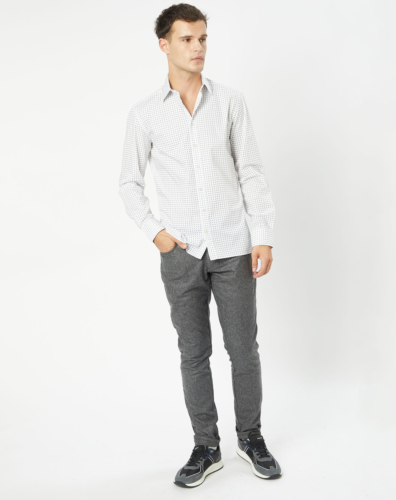 Hackett London Chemise Slim Fit imprimée foulard blanche