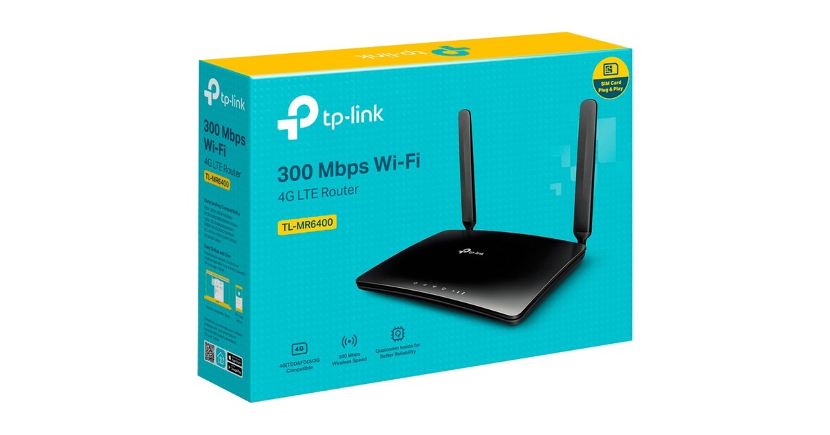 TP-LinkTL-MR6400 300Mbps Draadloze N 4G LTE Router wlan lte router  (Zwart)