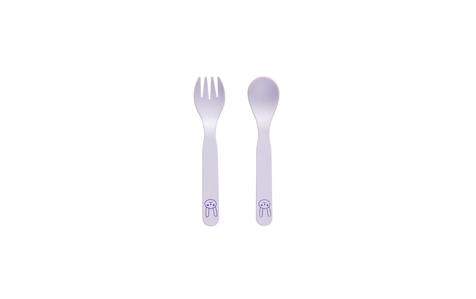 Kinderbesteckset Pullo 2-er Set, LavendelKinderlöffel und Gabel