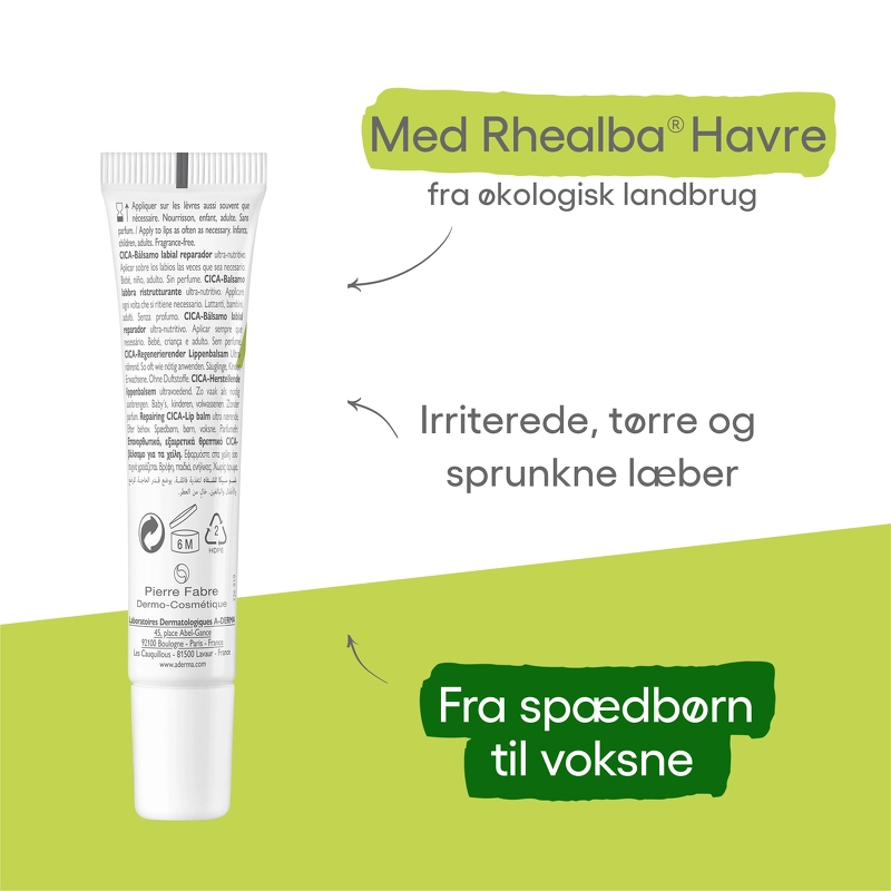 A-DERMA Dermalibour+ Repairing CICA-Lip Balm 15 ml