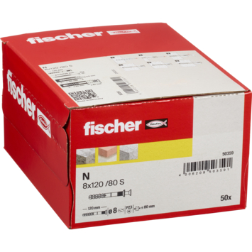 Fischer Slagplug 8x120mm 50 stuks