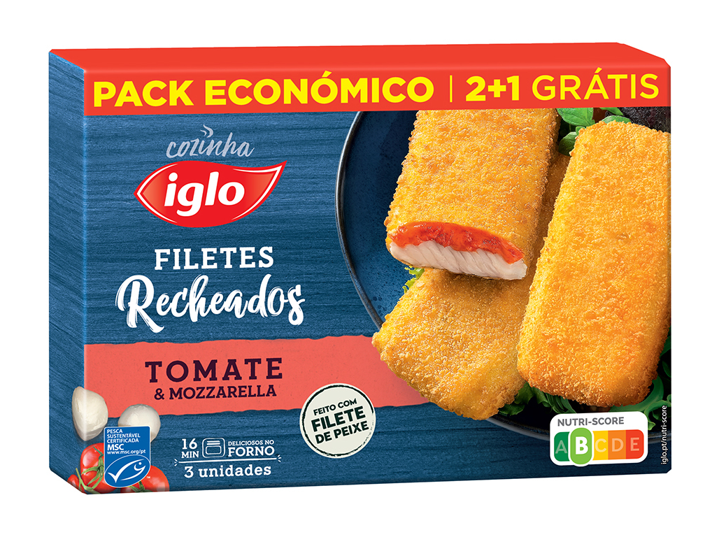 FILETES IGLO DE PEIXE C/TOMATE E MOZZARELLA MSC 3 UN.300G