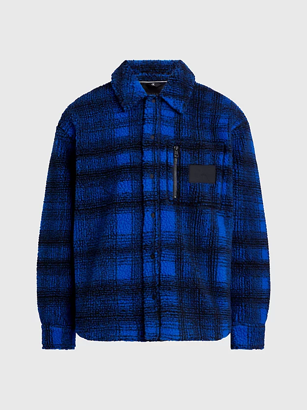 Jaqueta camisa xadrez sherpa