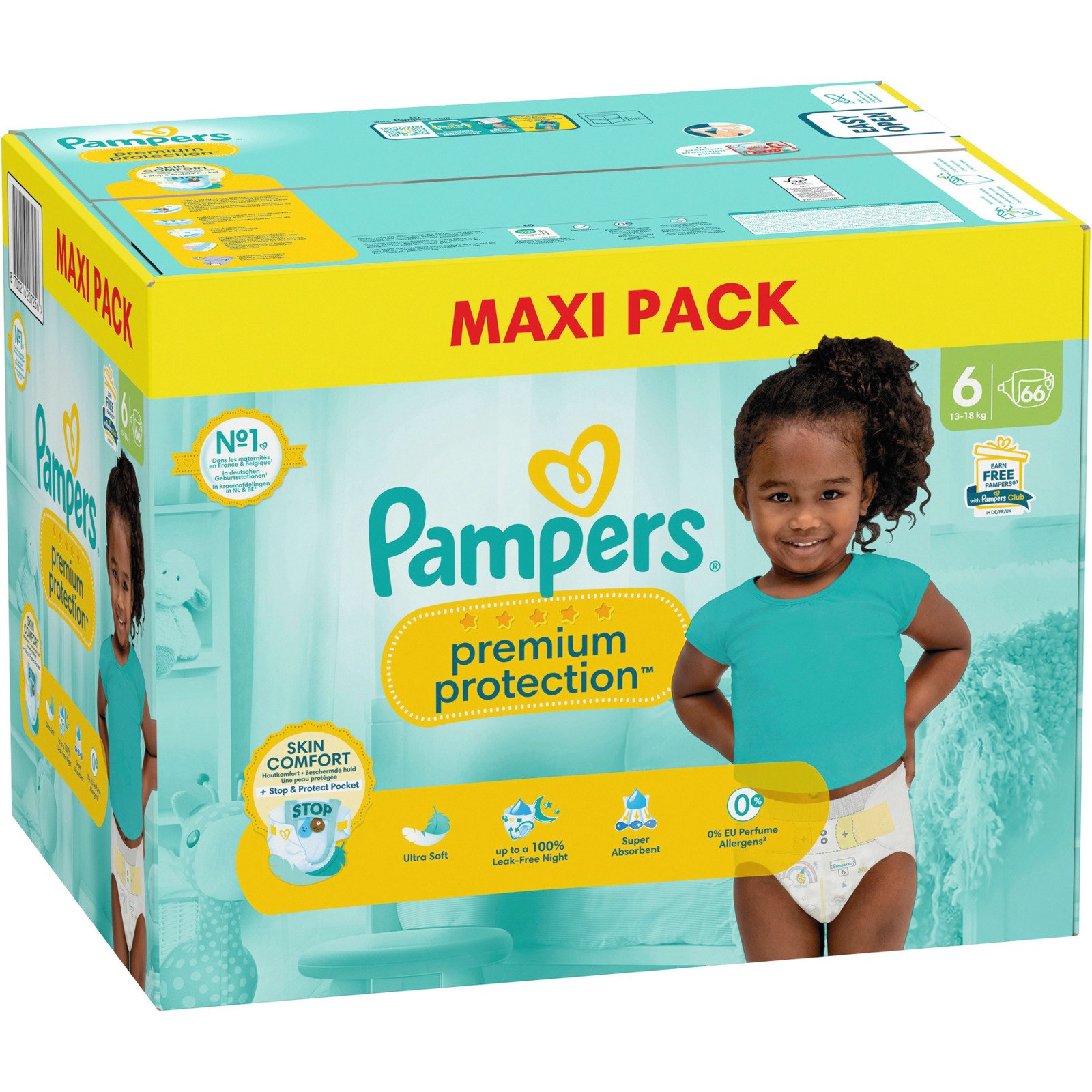 Pampers Premium Grösse 6, 13 - 18 kg, 66 Windeln