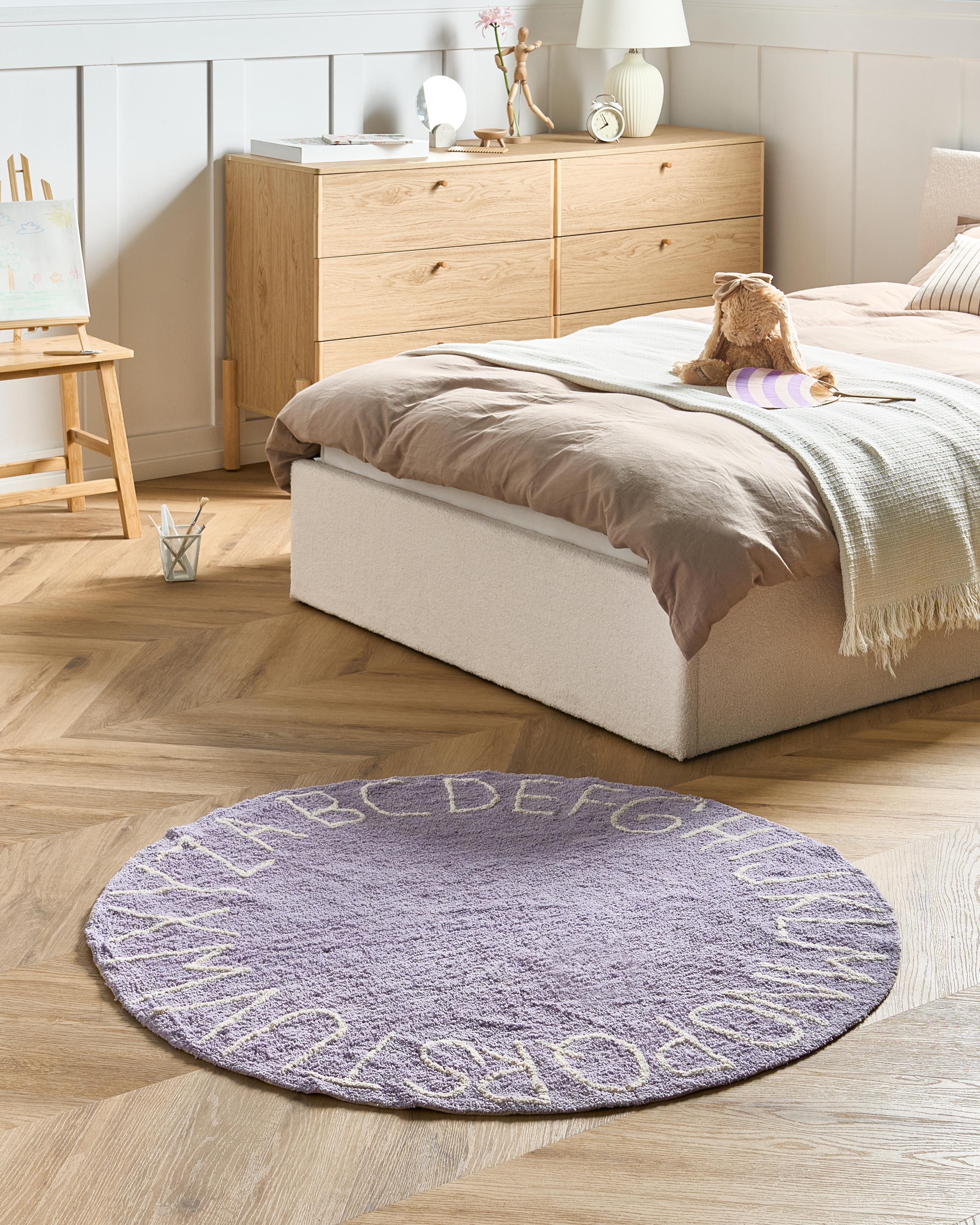 Kindervloerkleed VURGUN Lichtviolet ø 120 cm Katoen
