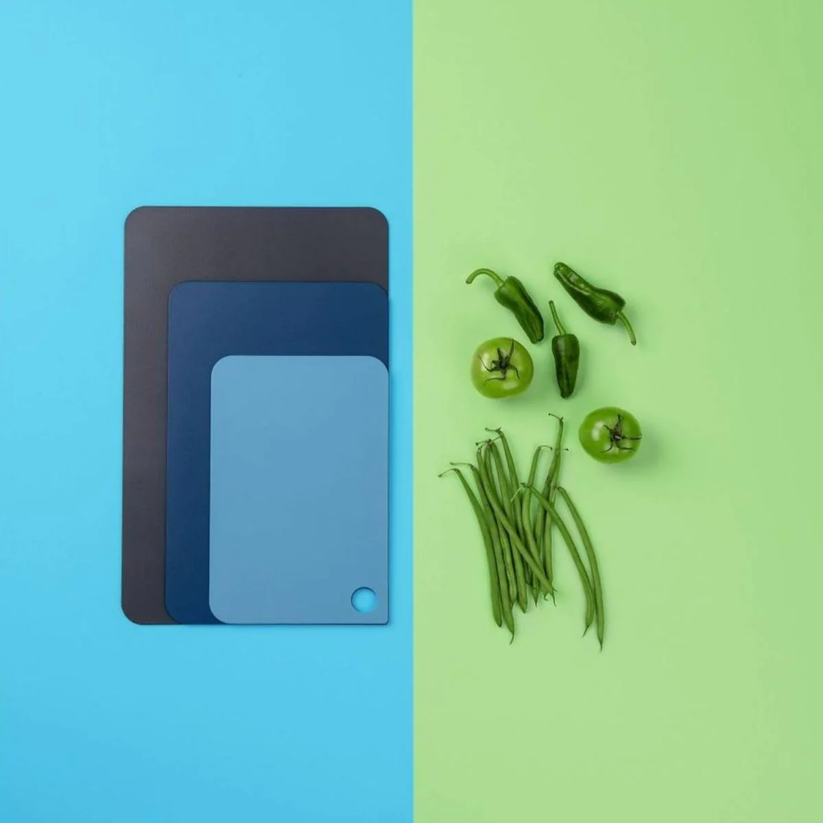 Lot de 3 planches à découper en plastique de tailles différentes Core
