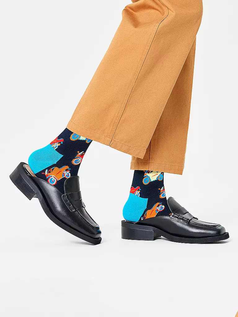 HAPPY SOCKS Herren Socken MOTORBIKE 41-46 dunkelblau