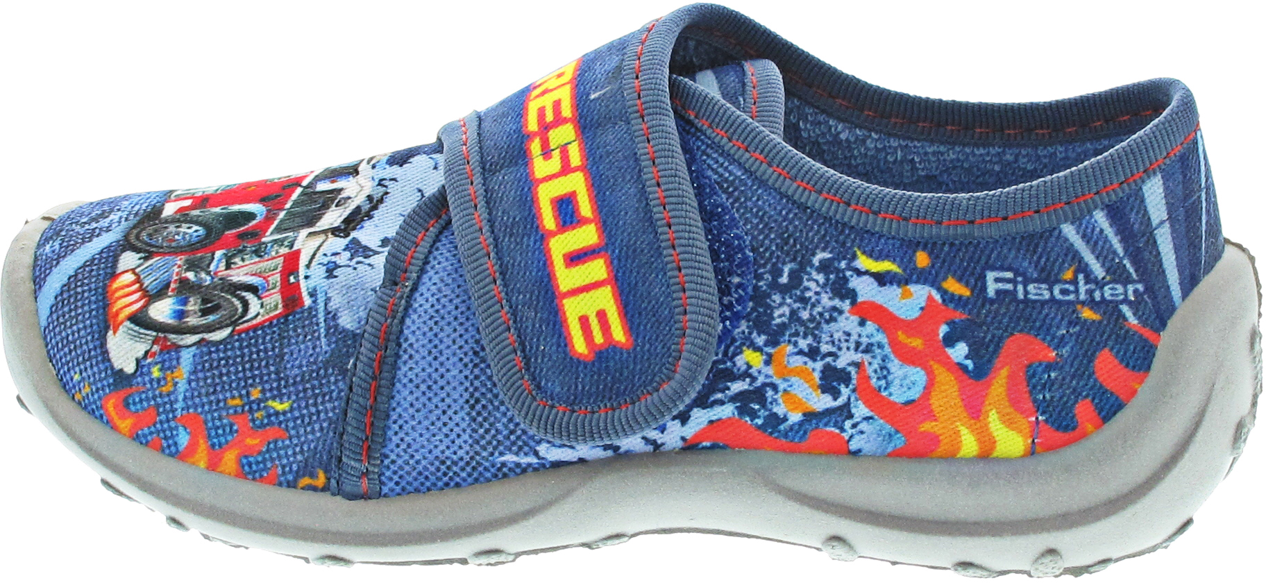 Fischer Markenschuhe Hausschuh blau kombi