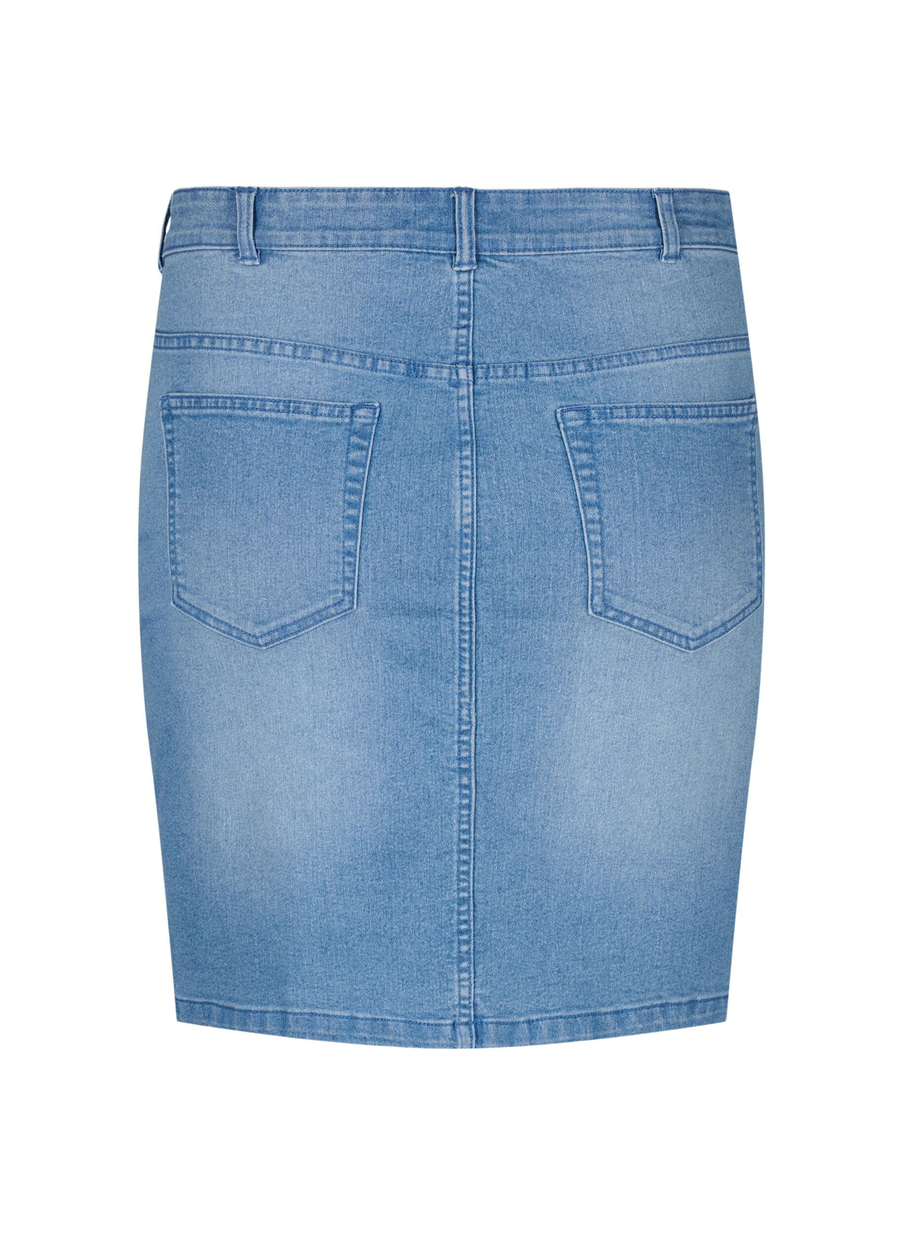FLASH - Tætsiddende denim nederdel