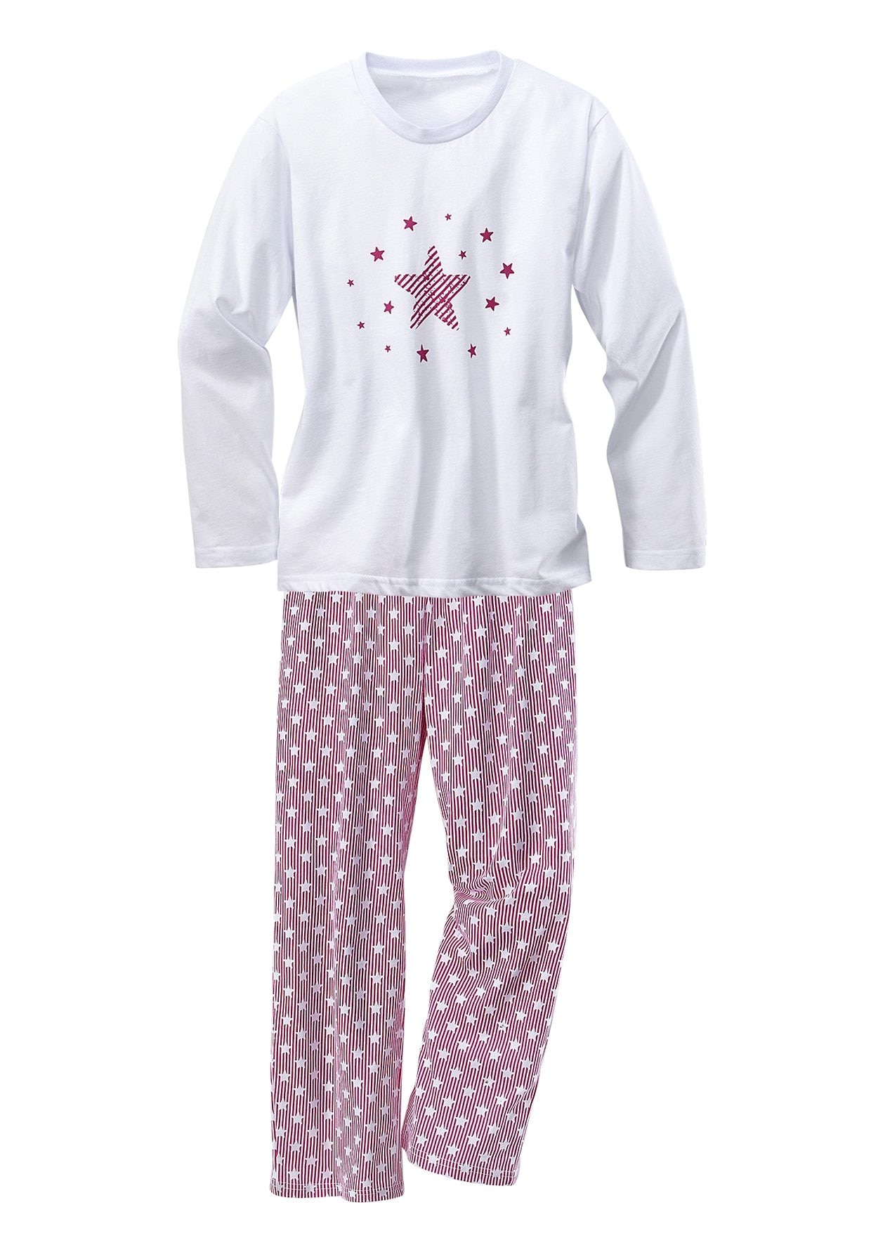 petite fleur Pyjama Set, 2 Stück, 4 Stk. tlg., modischer Sternendruck auf den Shirts und Hosen