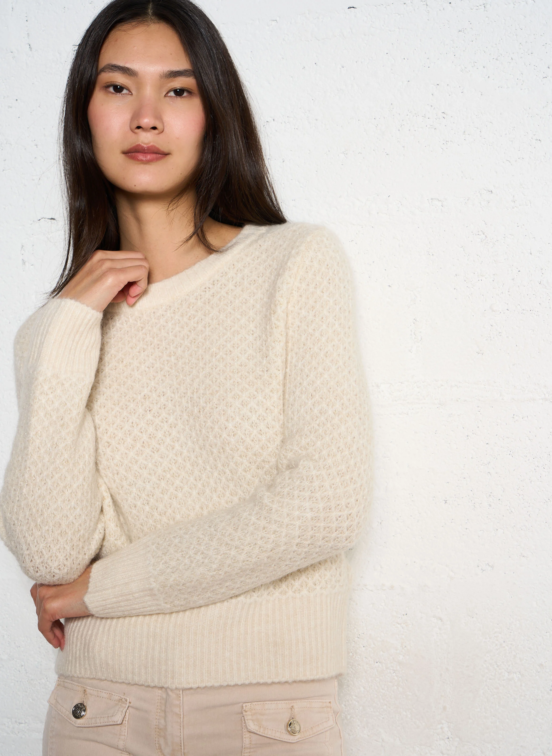 MPAUL - Pull col rond manches longues | Beige
