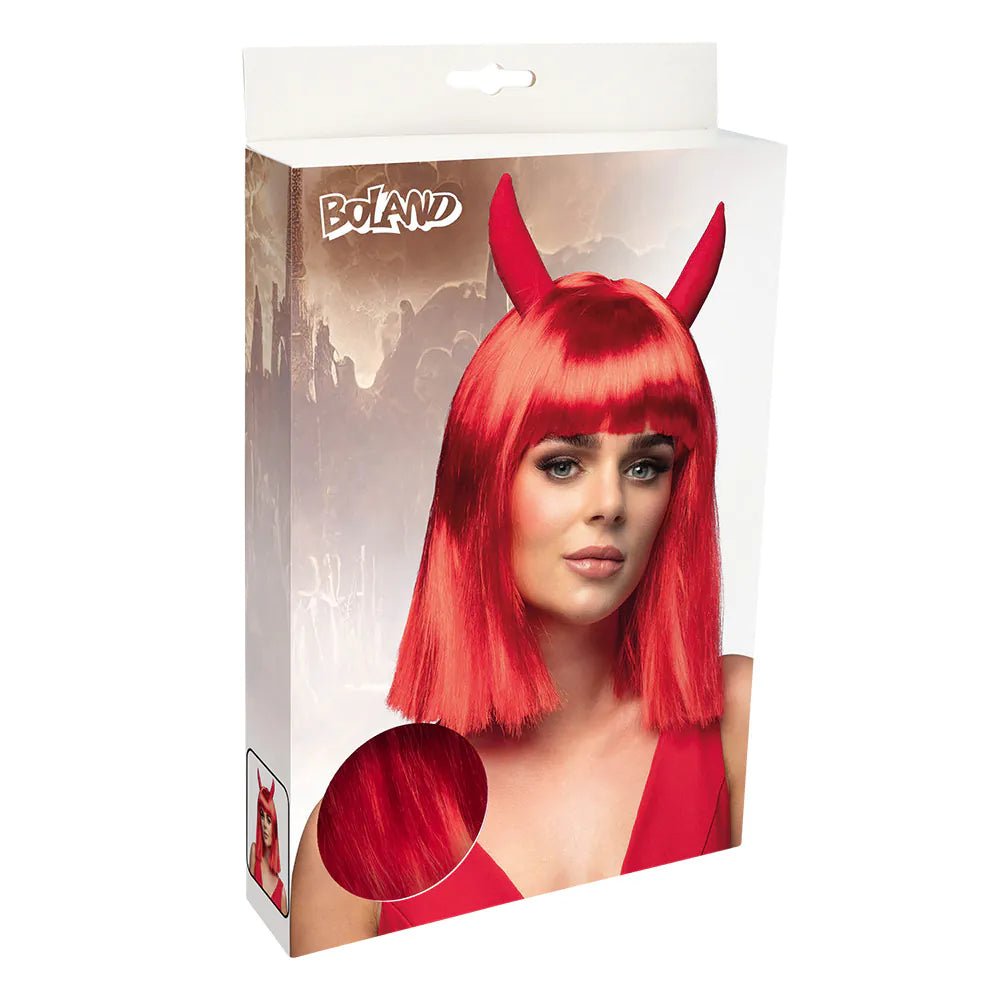 Halloween Pruik Rood Duivel