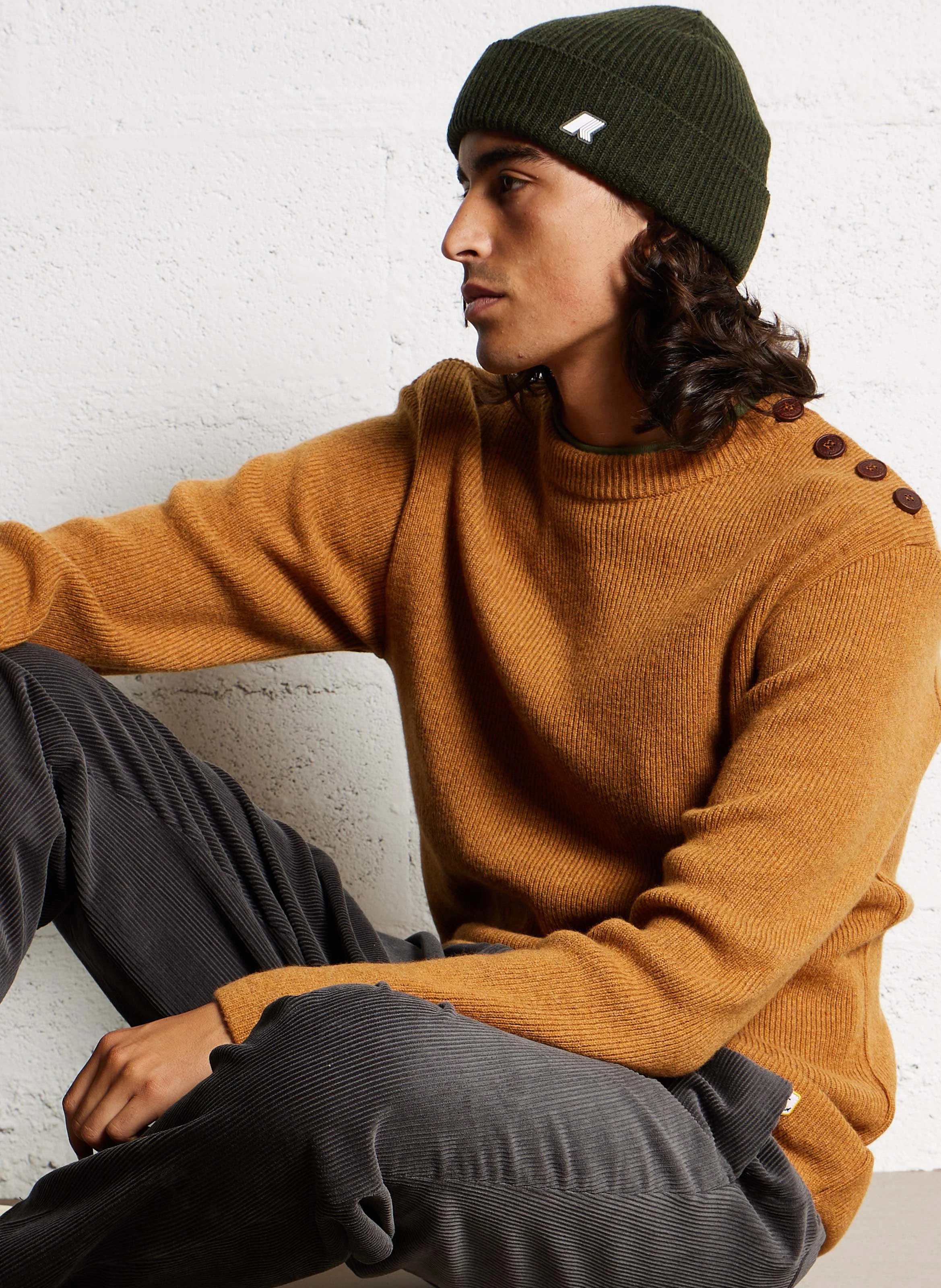 Pull col rond en laine d'agneau| Multicolore