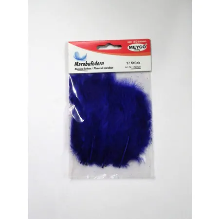 Meyco Marabufedern, blau, 10-12 cm, 17 Stück