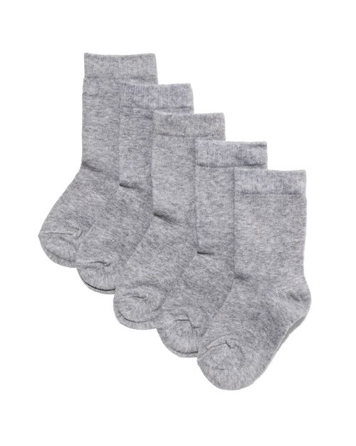 5 paires de chaussettes enfant gris chiné