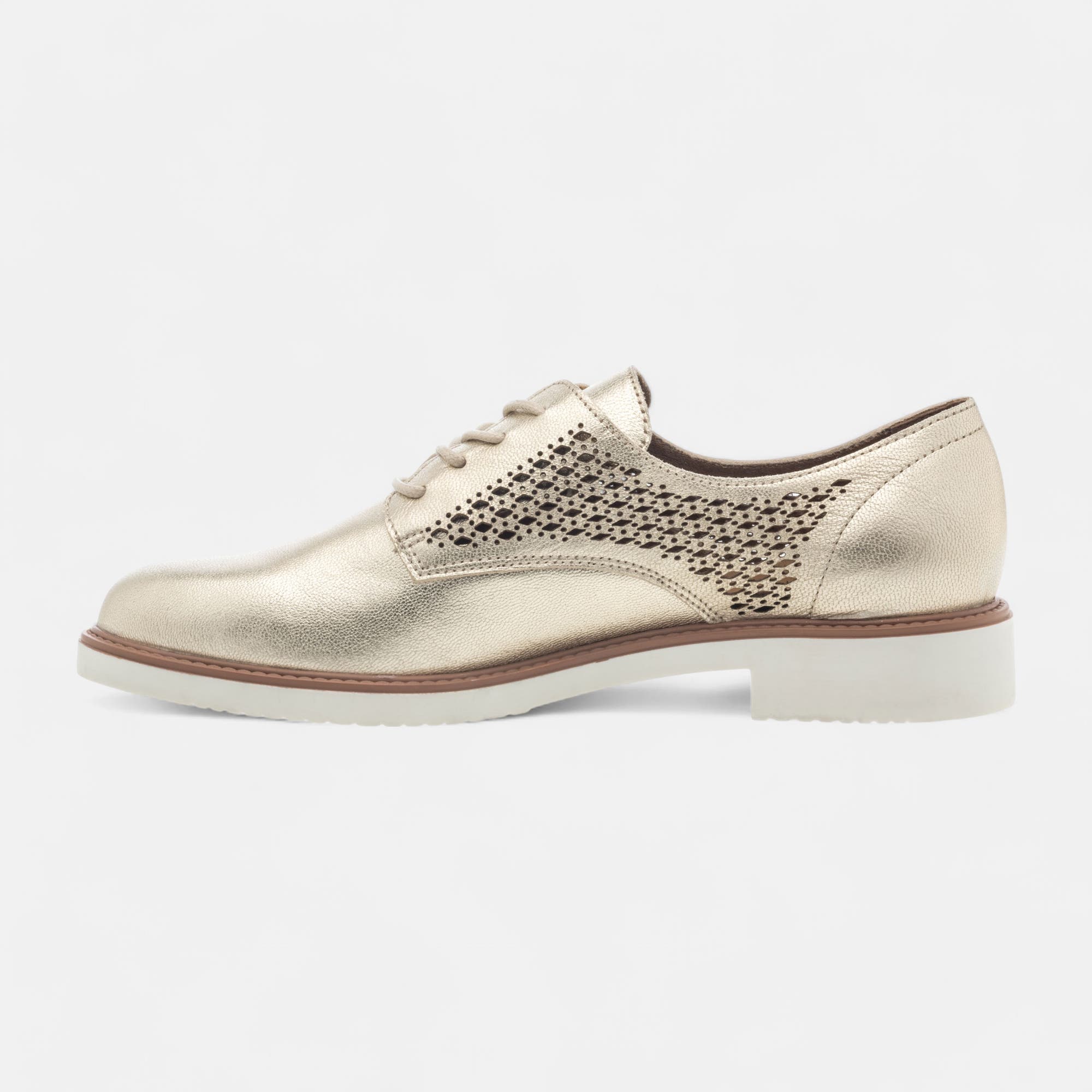 Derbies Femme en cuir or