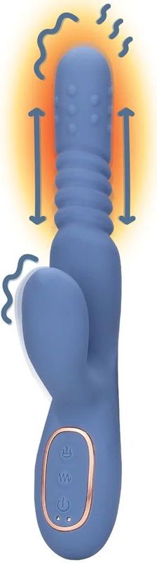 Rotating Beads and Thrusting Rabbit Vibrator - Blue Nova