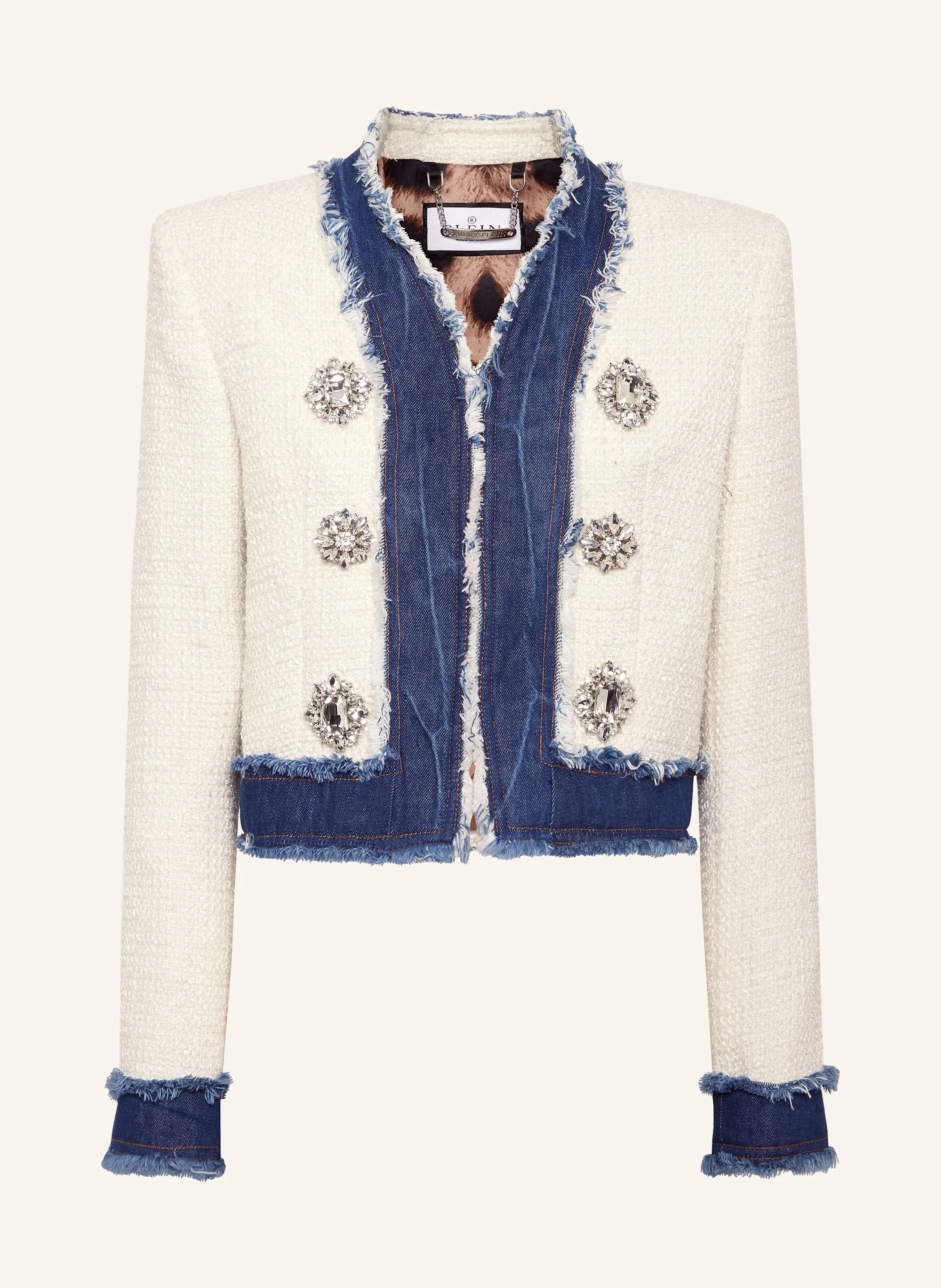 PHILIPP PLEIN Bolero-Jacke aus Tweed-Denim
