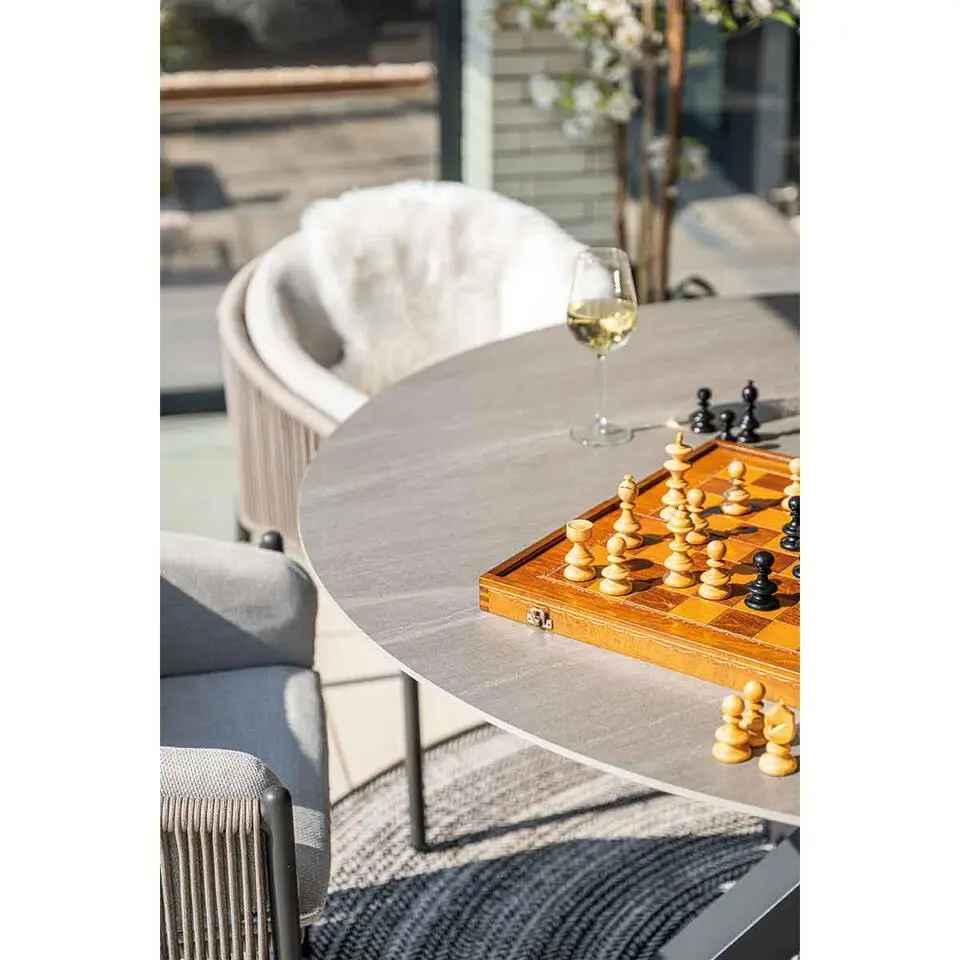 Lowland tafel - Ø150 cm - carbon black - Centostone Napoli sand