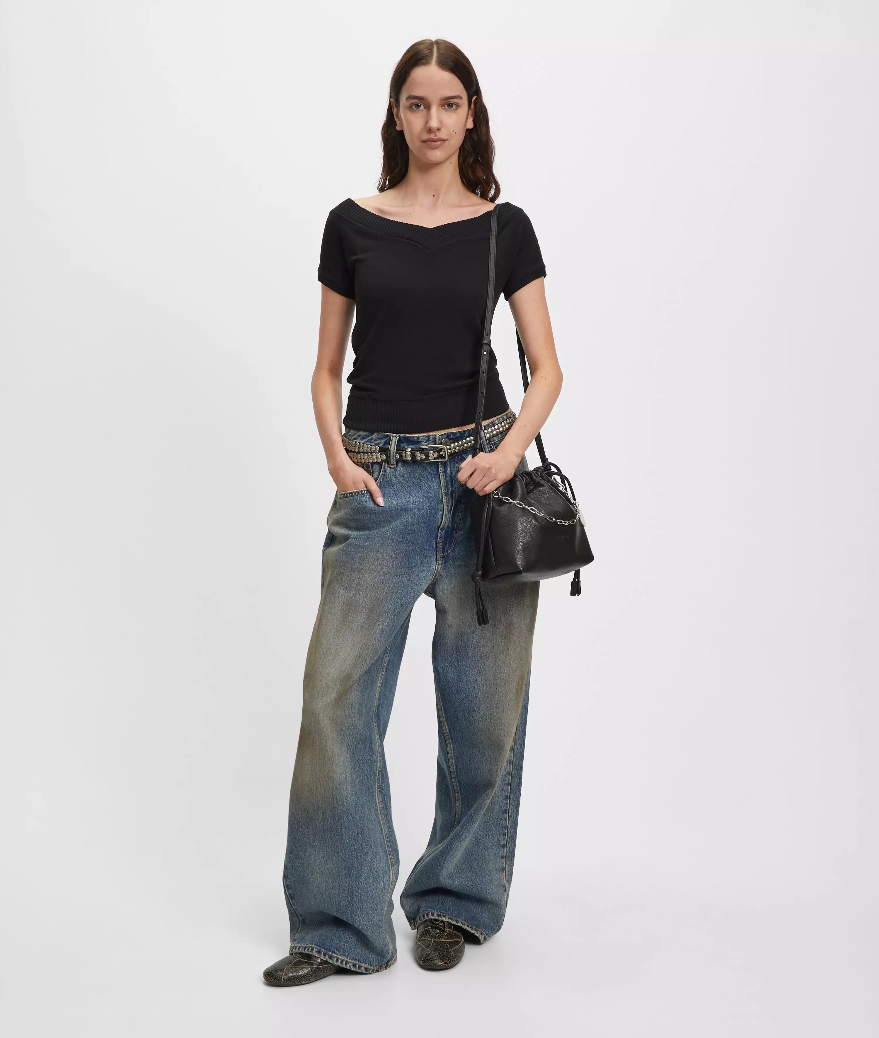 Lya II Hobo S Handy cowhide pouch bag