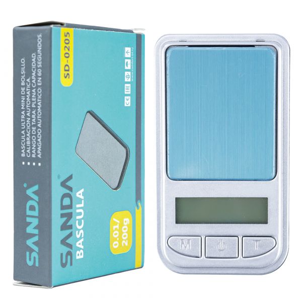 SANDA Balança de Pecisão Digital de Bolso SD-0205 CINZENTO