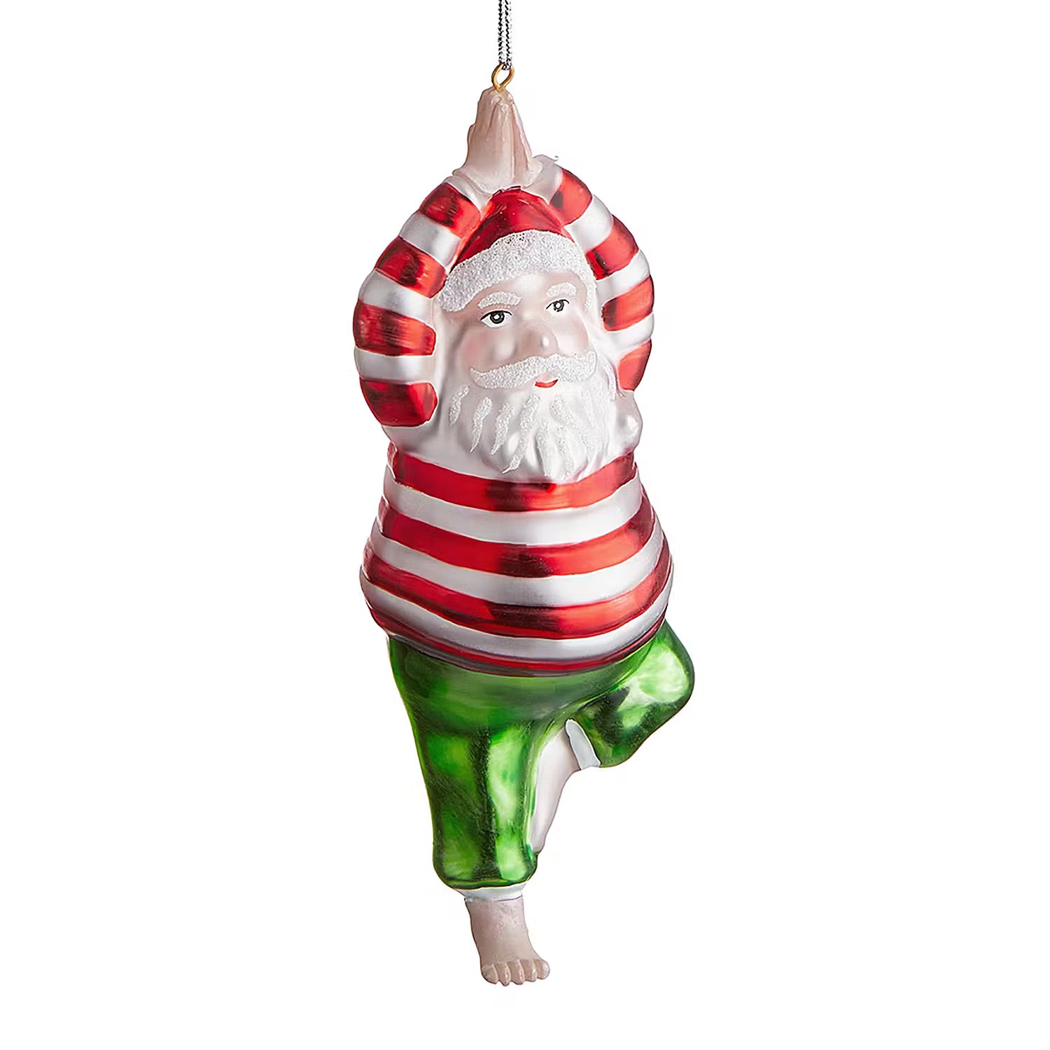 HANG ON Baumanhänger Yoga Santa | Weihnachtskugel Glas