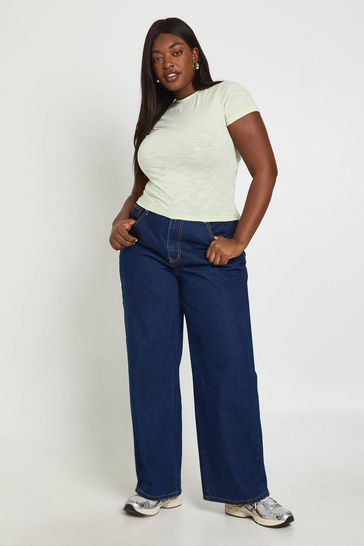 boohoo T-shirt Baby Tee Transparent Chiné Grande Taille