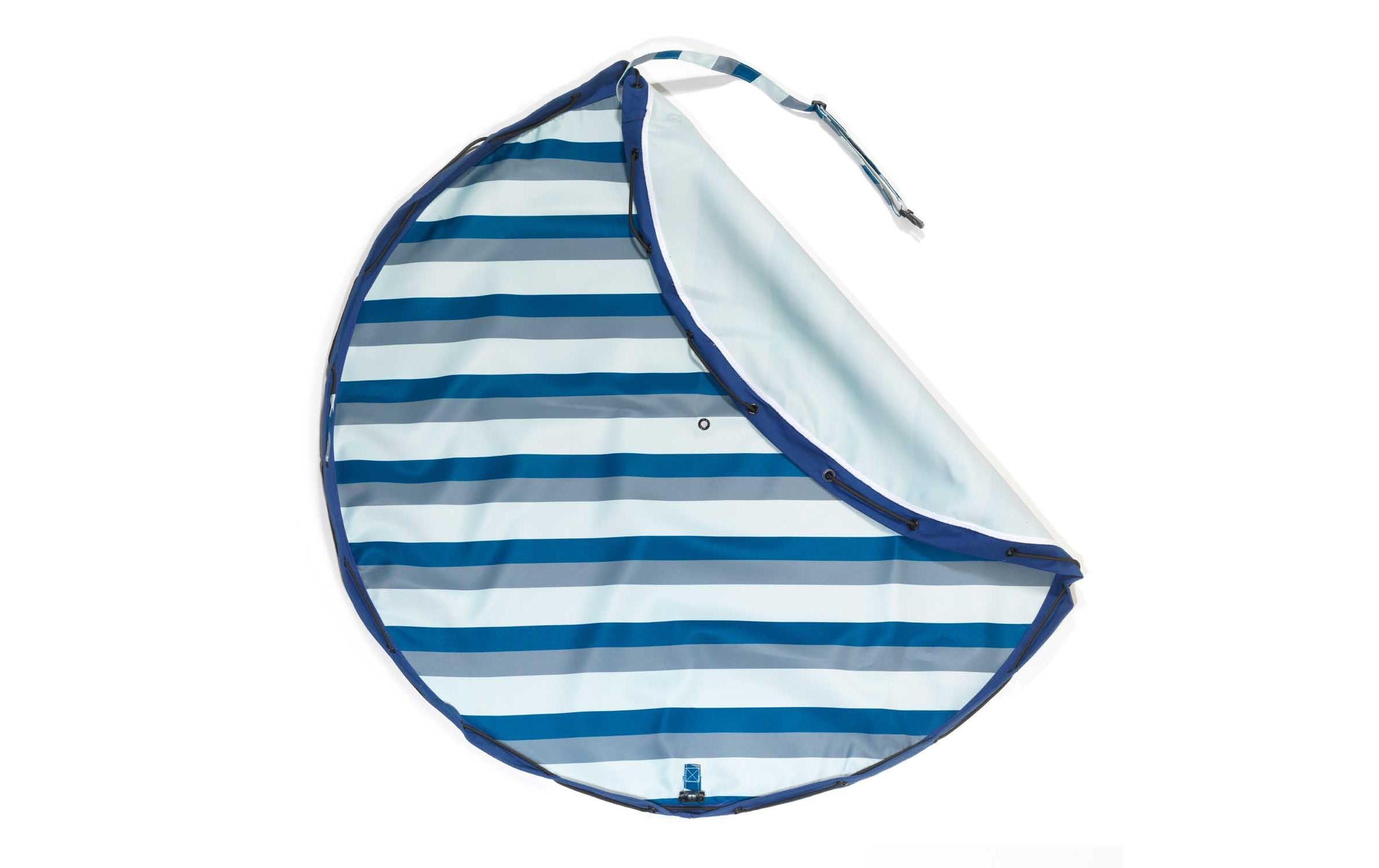 Spielzeugtasche Outdoor storage bag Blue/Green Stripes2-in-1-Funktion: Aufbewahrungssack und Spielmatte