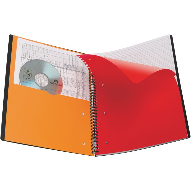 Cahier spirale Oxford International Activebook A+ 24 x 29,7 cm - perforé 4 trous- petits carreaux - 160 pages