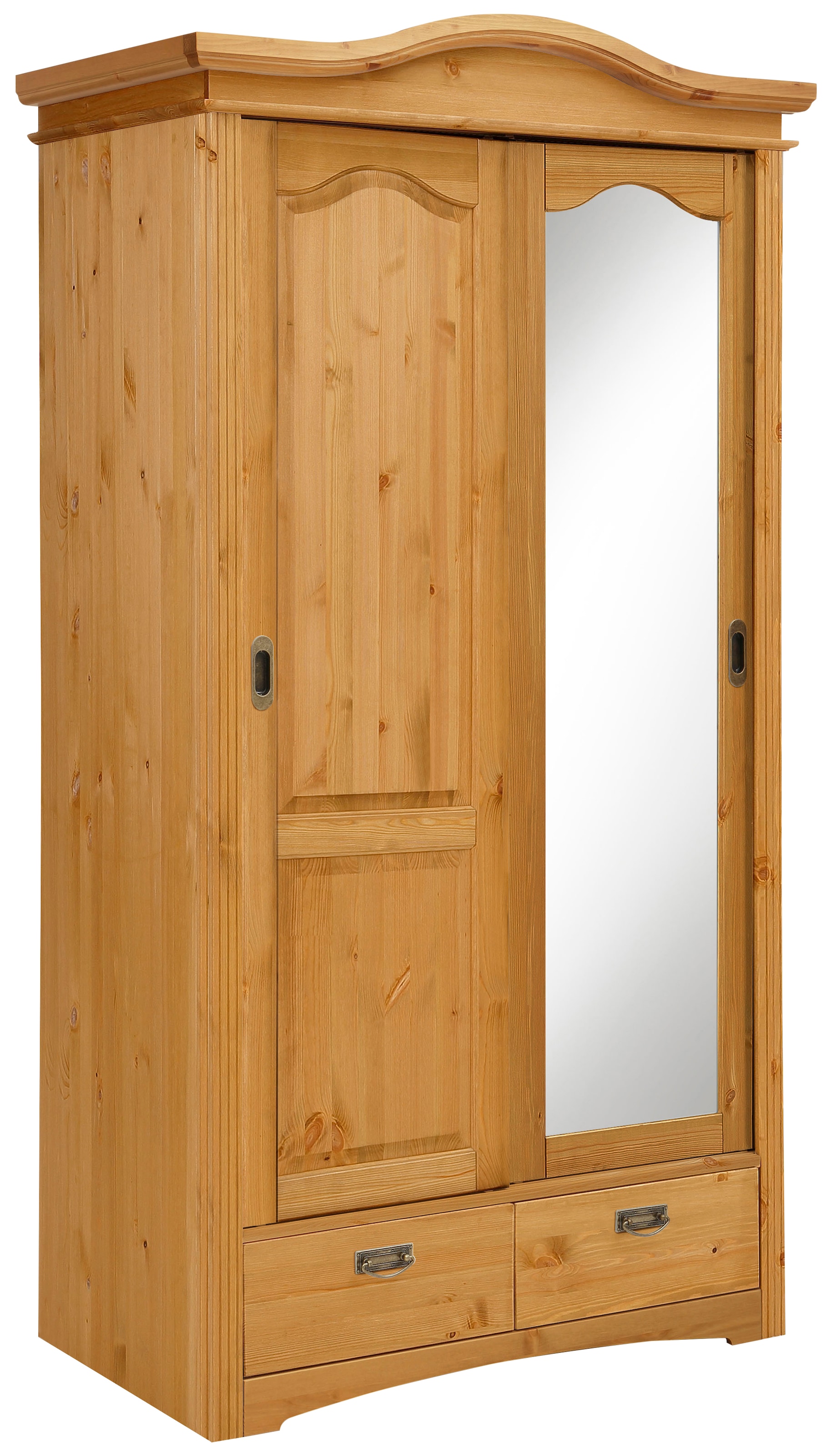 Home affaire Schiebetürenschrank »Konrad« B/H/T ca. 111/207/64 cm,  Breite 111 cm, aus massiver, FSC®-zertifizierter Kiefer