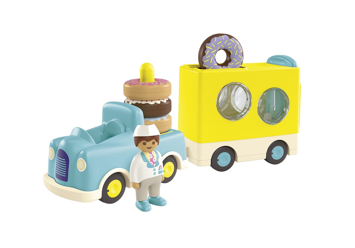 Playmobil - JUNIOR: Skør Donut Truck med stable- og sorteringsfunktion (71702)