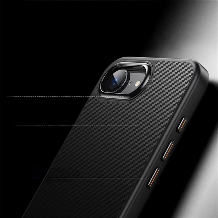 iPhone 16e Hardcase Hülle im Carbon Look - Schwarz