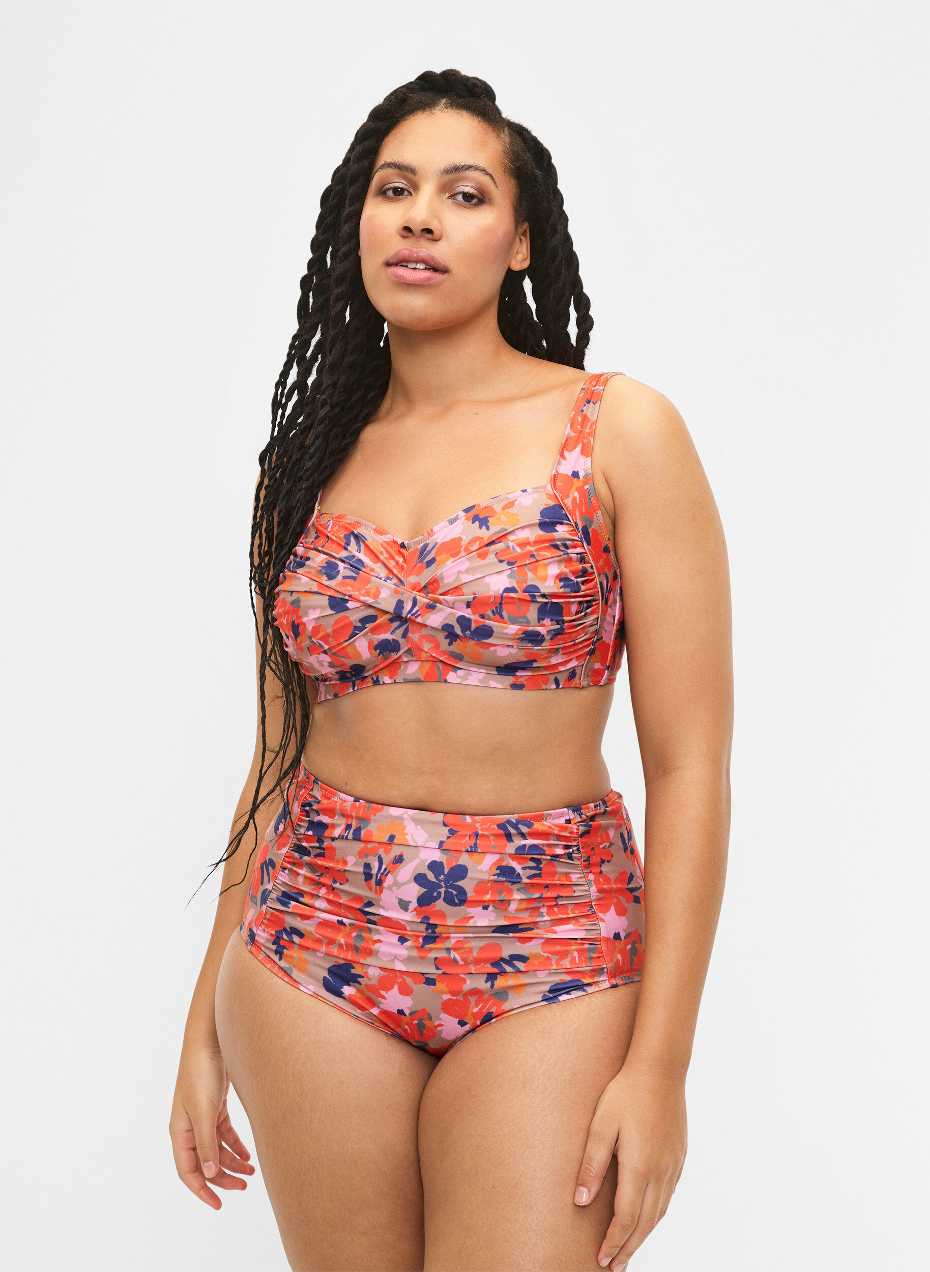 Ekstra højtaljet bikini underdel med print