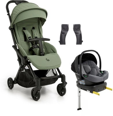 Beemoo Easy Fly Lux 4 Trille inkl Route i-Size Babybilstol & Base, Sea Green/Mineral Grey