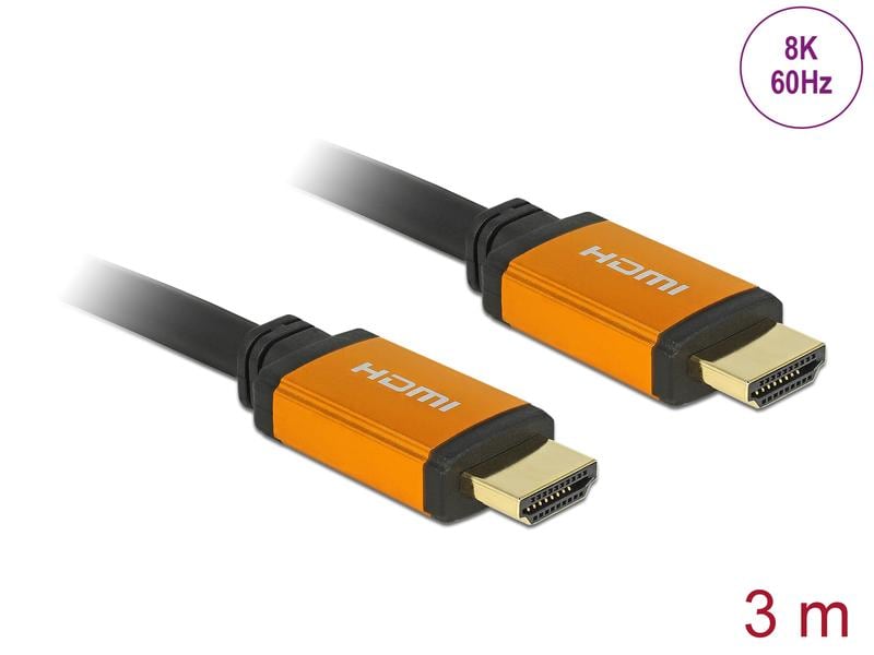 Delock Kabel 8K 60Hz HDMI - HDMI, 3 m Delock High Speed HDMI Kabel 48 Gbps 8K 60 Hz 3 m