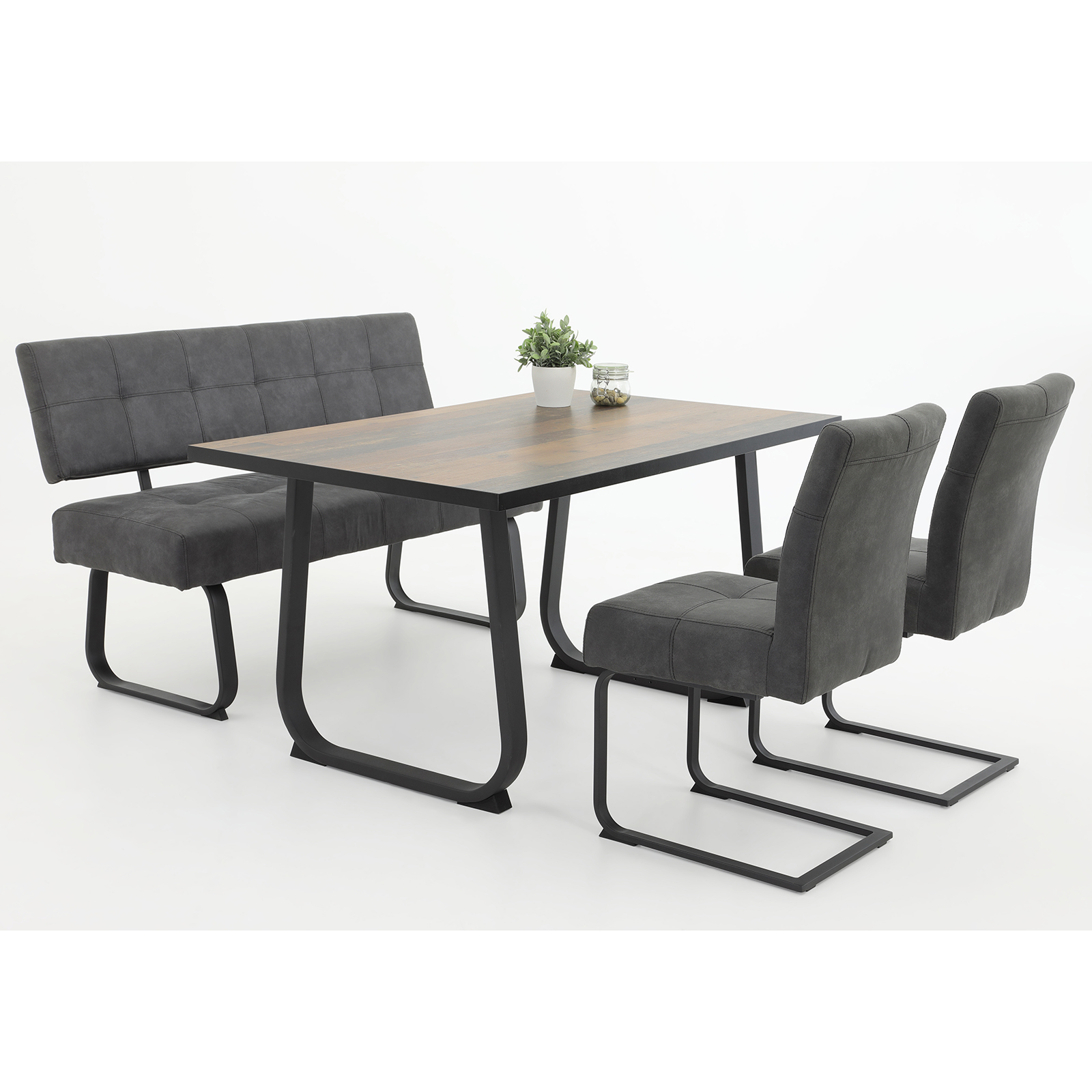 Esstisch - Old Wood Vintage-schwarz - 140x90 cm