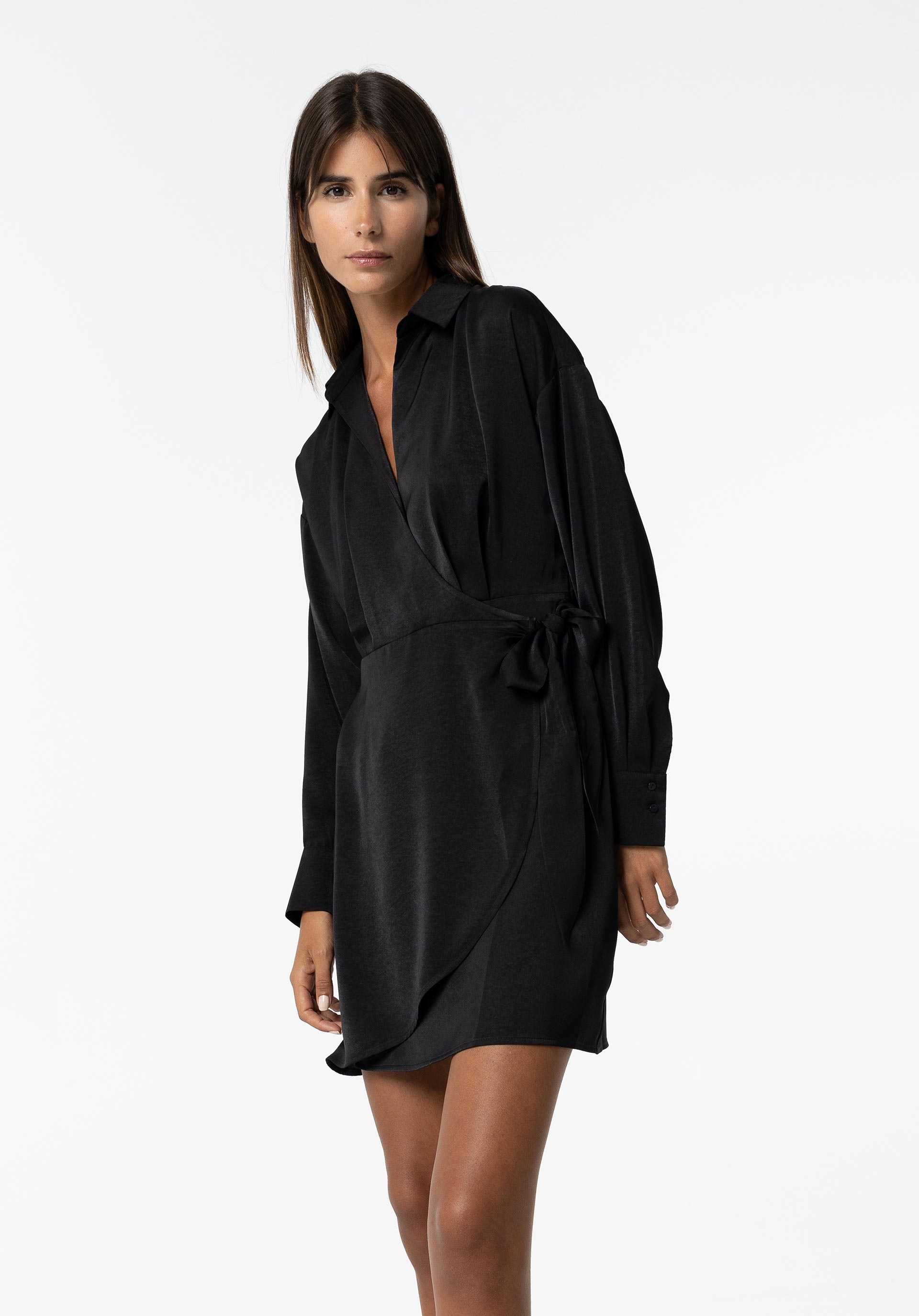 Vestido Cruzado Acetinado