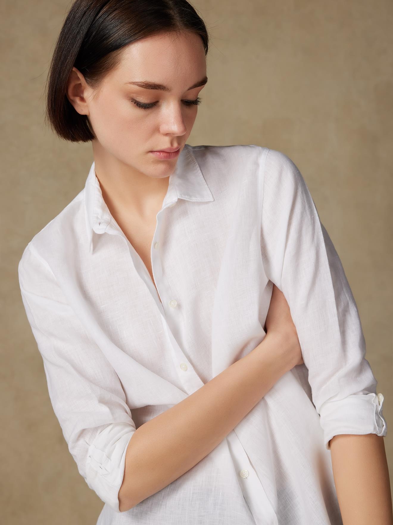 Chemise Justine en lin blanc